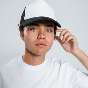 Man wearing a black baseball cap