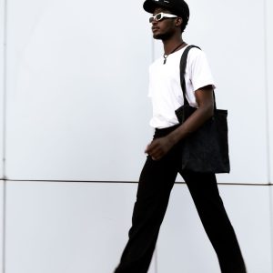 Woman carrying a tote bag
