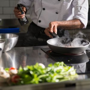 Chef cooking in a kitchen