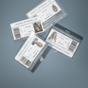 ID cards in badge holders
